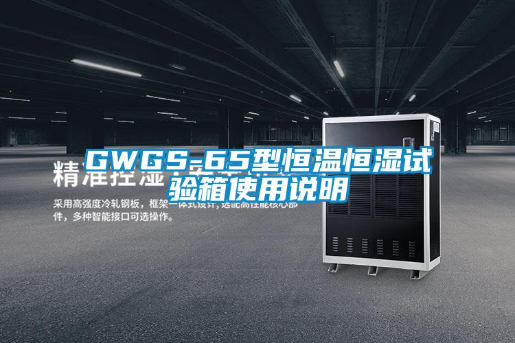 GWGS-65型恒溫恒濕試驗箱使用說明