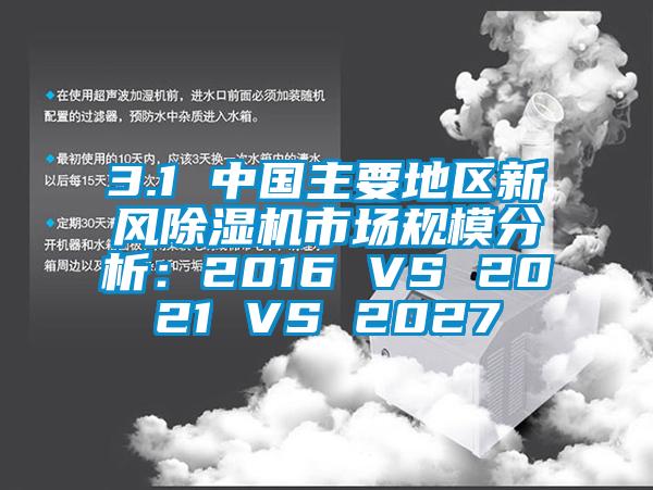 3.1 中國主要地區(qū)新風(fēng)除濕機(jī)市場規(guī)模分析：2016 VS 2021 VS 2027